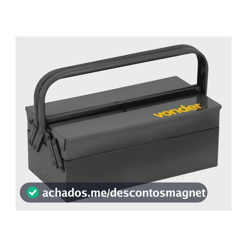 Caixa Para Ferramentas Metalica 03 Gavetas 40x19x16 Vonder Preto