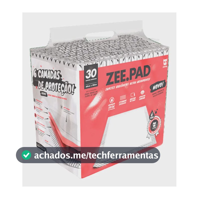Tapete Higiênico Para Cachorro Zeepad 30 Unidades Zeedog Cor Branco