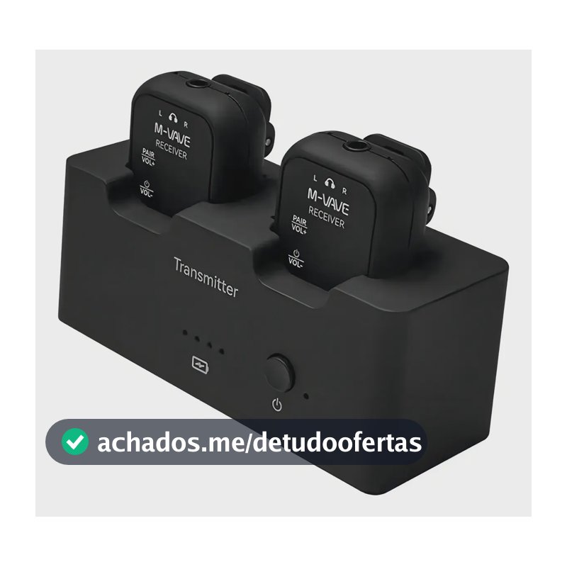 Sistema Monitor De Palco M-vave Sws12 In-ear Wp12 1tx - 2rx Cor Preto