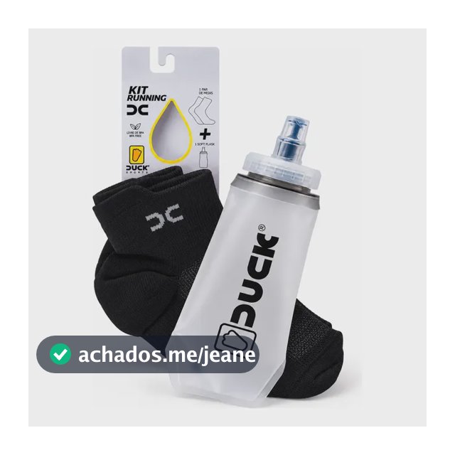 Kit Corrida Meia Esportiva + Soft Flask Dobrável 350ml Preto 34 Ao 39