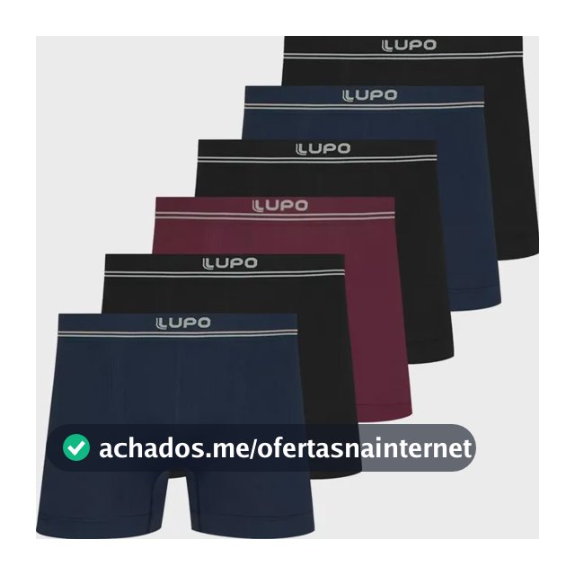 Kit 6 Cuecas Boxer Lupo Sem Costura Box Microfibra Original