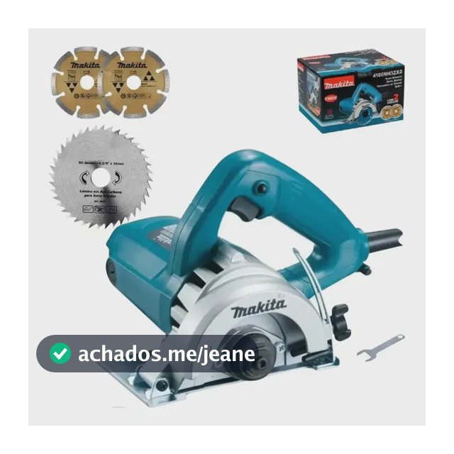 Serra Makita 4100nh3zx Mármore Com 3 Discos Diámetro 110mm 1300w 127v