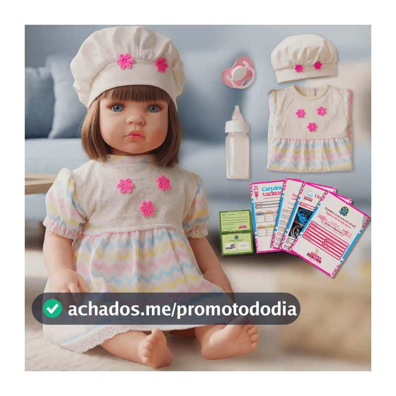 Boneca Adora Reborn 48cm Silicone Pode Dar Banho