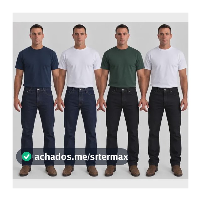 Kit 4 Calças Jeans Masculina Tradicional Corte Reto Básica