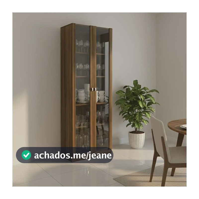 Cristaleira 2 Portas De Vidro E 4 Prateleiras Catarina Fj