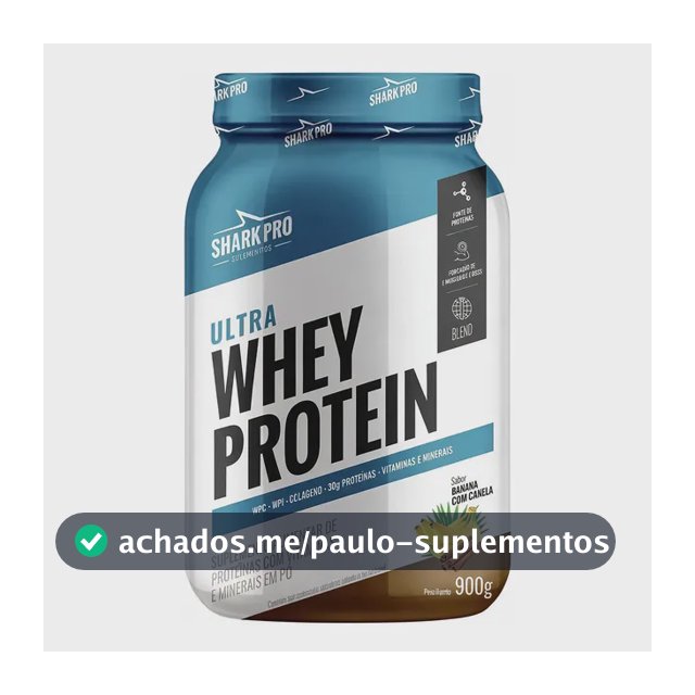 Ultra Whey Protein Pote 900g Sabor Banana C/canela Shark Pro Banana Com Canela