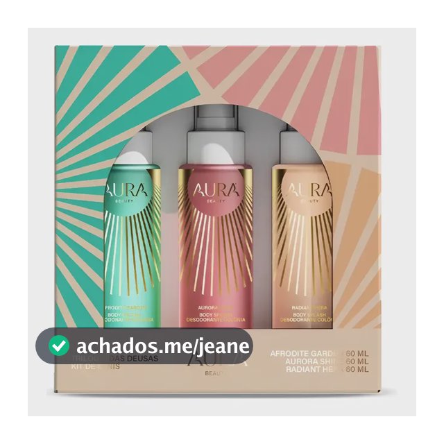 Kit 3 Body Splash Aura Jade Picon Trilogia Deusas 60ml Cada