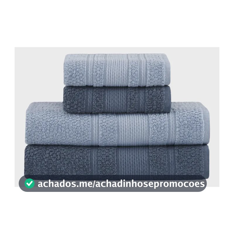 Jogo De Toalhas Buddemeyer Bella Extra Soft Banho 4 Peças Azul Claro/azul Marinho