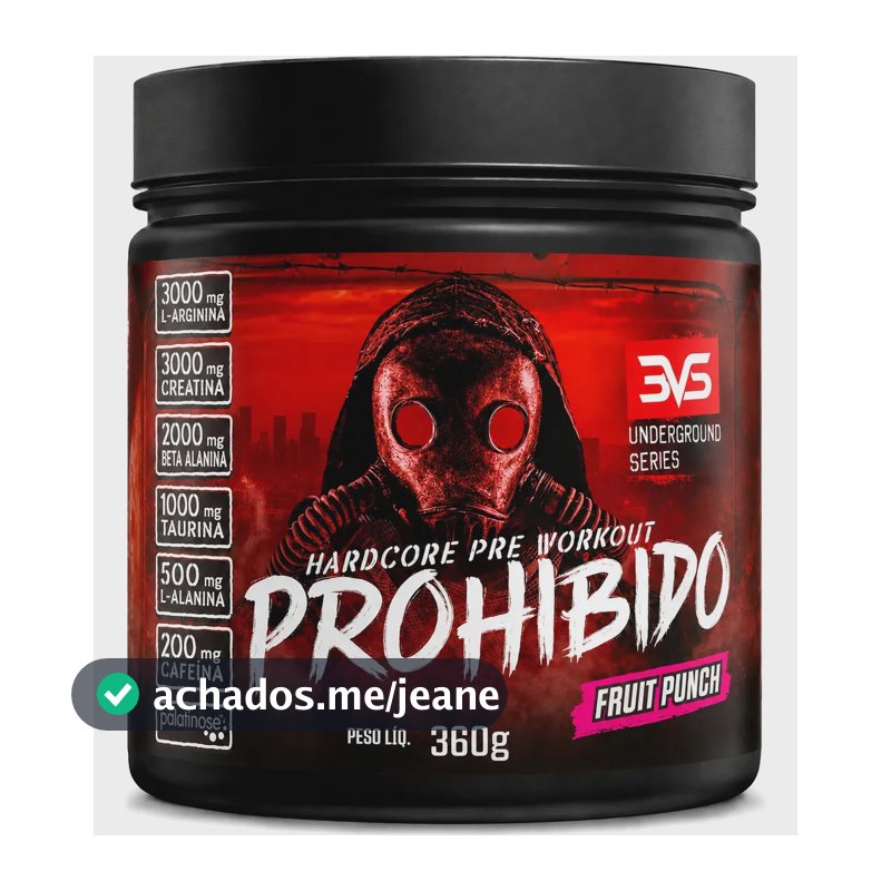 Prohibido Pré Treino 360g - Sabor: Fruit Punch - A Combinação Perfeita De 8 Ingredientes Que Proporcionam Energia Do Início Ao Fim Do Seu Treino, Arginina E Palatinose - Extra Forte