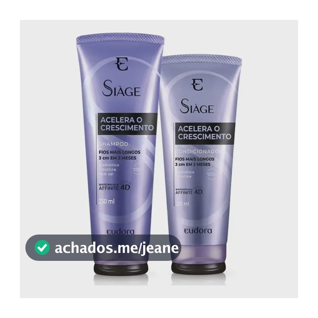 Kit Eudora Siage Acelera O Crescimento Shampoo+condicionador