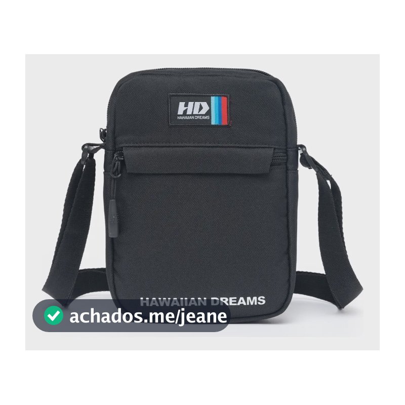 Bolsa Preta Transversal Shoulder Bag Hd Resistente Unissex Preto Lisa Preta