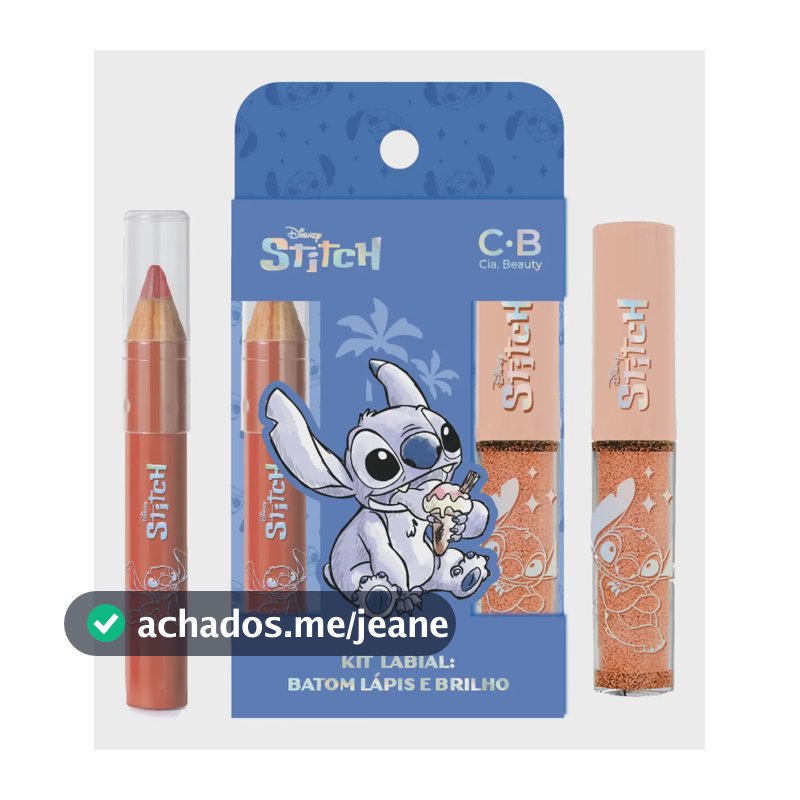 Kit Lápis Labial + Gloss Stitch Chocolate Belga Disney