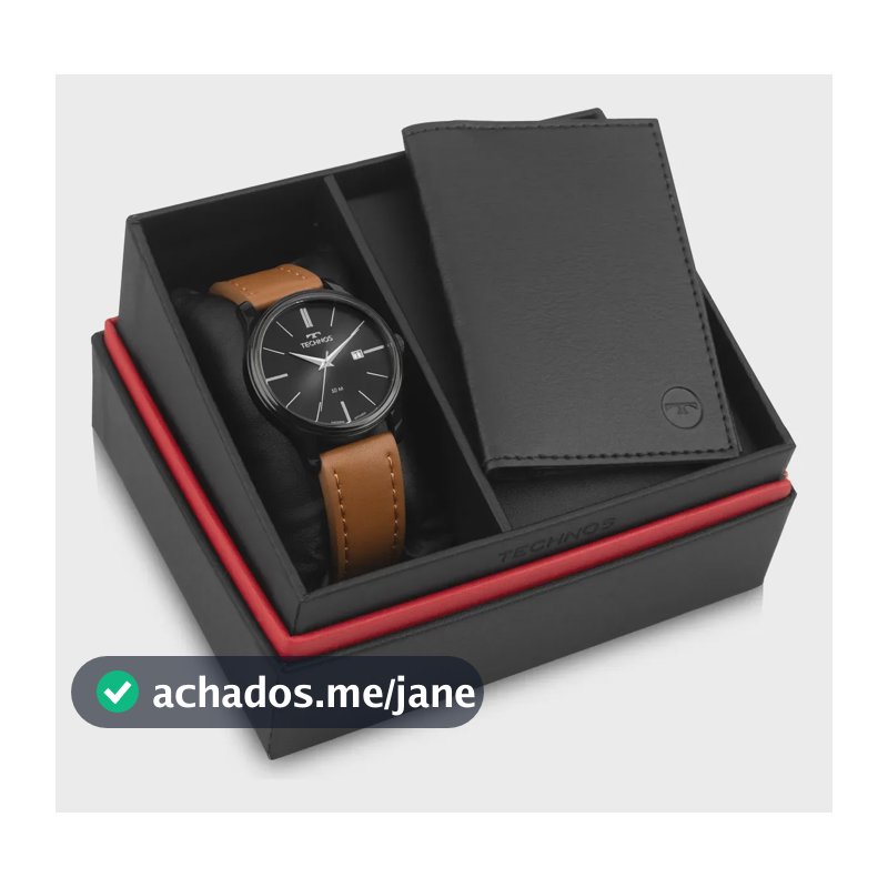 Kit Relógio Technos Masculino Steel Preto - 2115ubr/k0p Marrom Preto