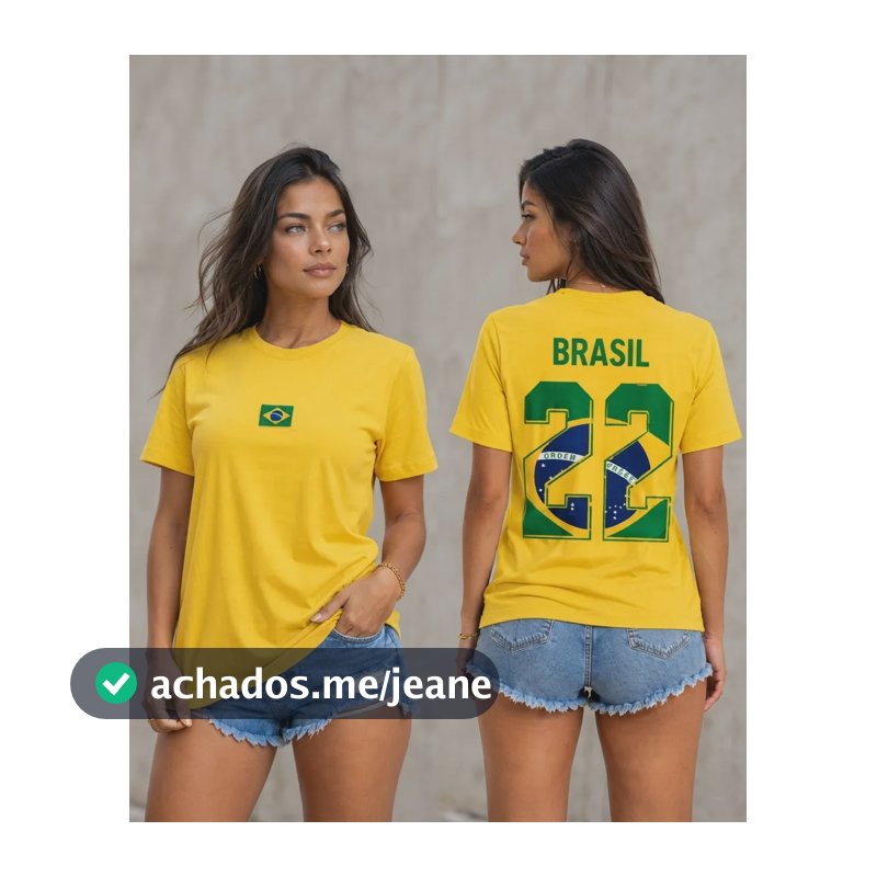 Camiseta Brasil 22 Bandeira Brasileira Masculina Feminina Amarelo M