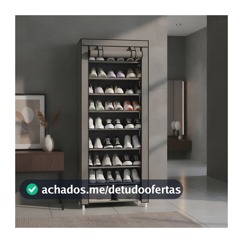 Sapateira Organizador De Sapatos Com 9 Prateleiras Tnt Cor Cinza
