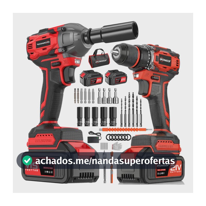 Kit2 Profissional Parafusadeira Chave De Impacto Brushless