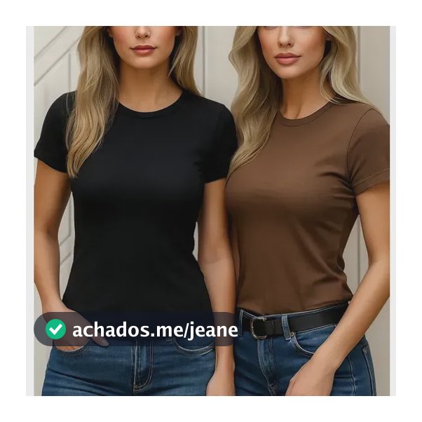 Kit 2 Babylook Camiseta Feminina 100% Algodão Lisa T-shirt