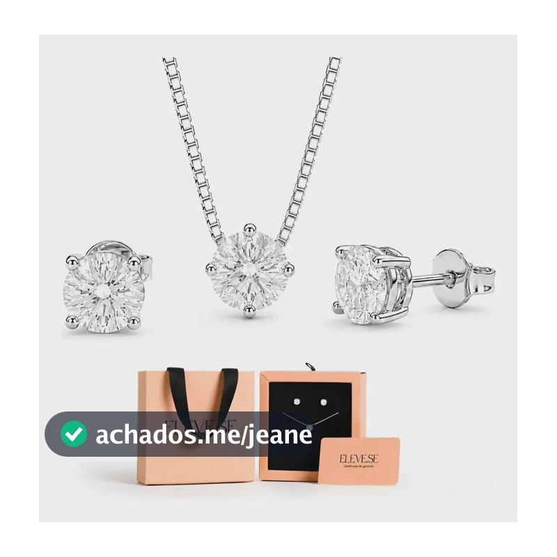 Conjunto Ponto Luz Prata 925 Colar Brinco Feminino Presente Conjunto Joia Em Prata