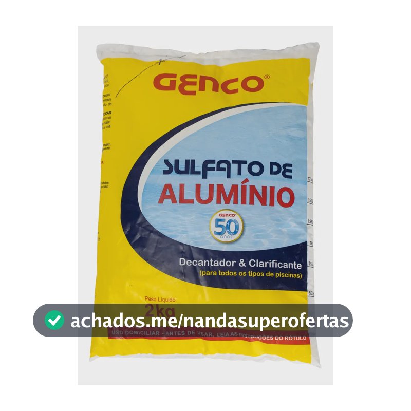 Sulfato Alumínio Decantador Clarificante Piscinas Genco 2kg