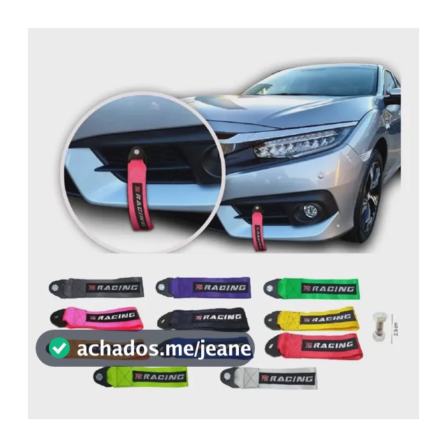 Tow Strap Hook Cinta Reboque Engate Parafusado Varias Cores Fita Decorativa P2 Racing