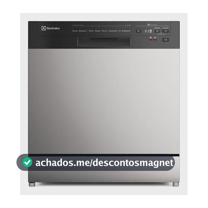 Lava-Louça Electrolux 8 Serviços Inox com Programa Lava & Seca 50 minutos LS08E Display Digital