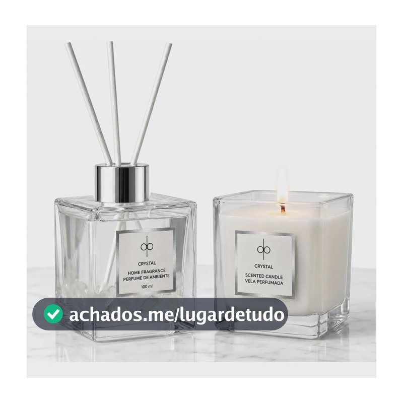 Kit - Aromatizador & Vela Crystal (chá Branco) Di Piettro