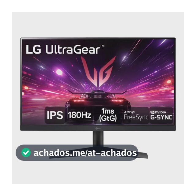 Monitor Gamer LG UltraGear 24”IPS Full HD 180Hz 1ms (GtG) NVIDIA G-SYNC AMD FreeSync HDR10 sRGB 99% HDMI DisplayPort, Preto- 24GS60F