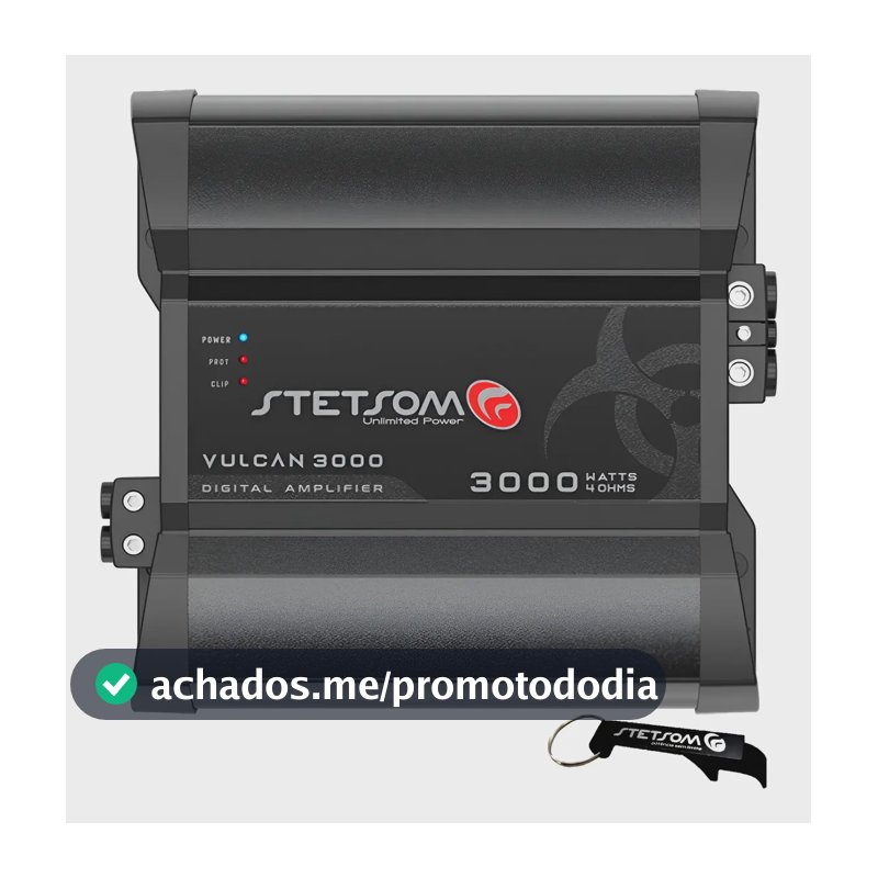 Modulo Amplificador Vulcan 3000 Stetsom 4 Ohms 1 Canal Novo Preto