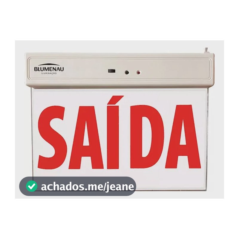 Placa De Saída Led Face Única 1w - Vermelha 4 Horas De Autonomia Cor Vermelho