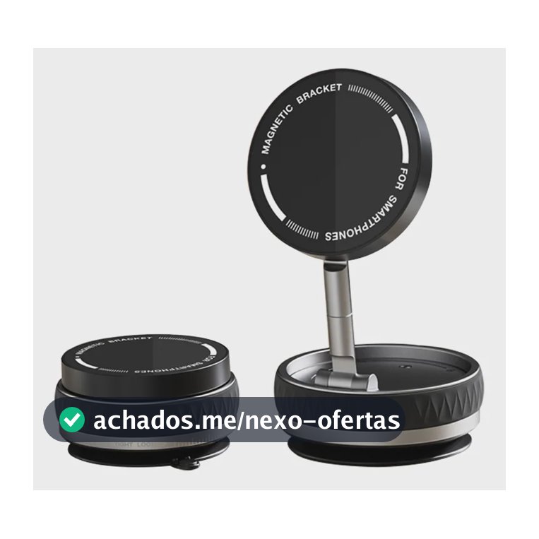 Suporte Celular Carro Magnético Vácuo 360 Dobrável Ímã N52 Preto
