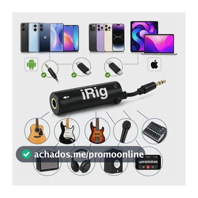 Irig - Interface De Áudio P/ Guitarra E Lives No Celular Cor Preto Bivolt