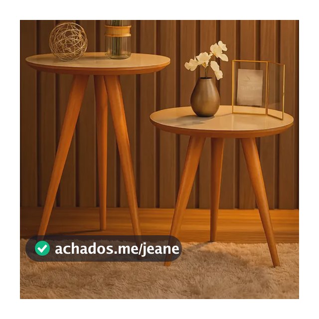 Conjunto Mesinhas Laterais Sala Sofa Pé Palito Madeira Canto