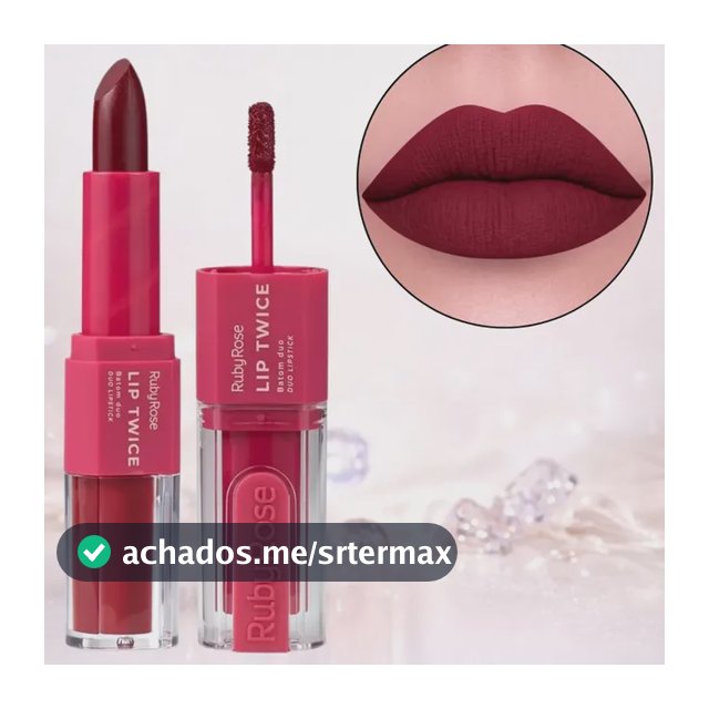 Batom Duo Matte Líquido E Bala Lip Twice Ruby Rose Lt70