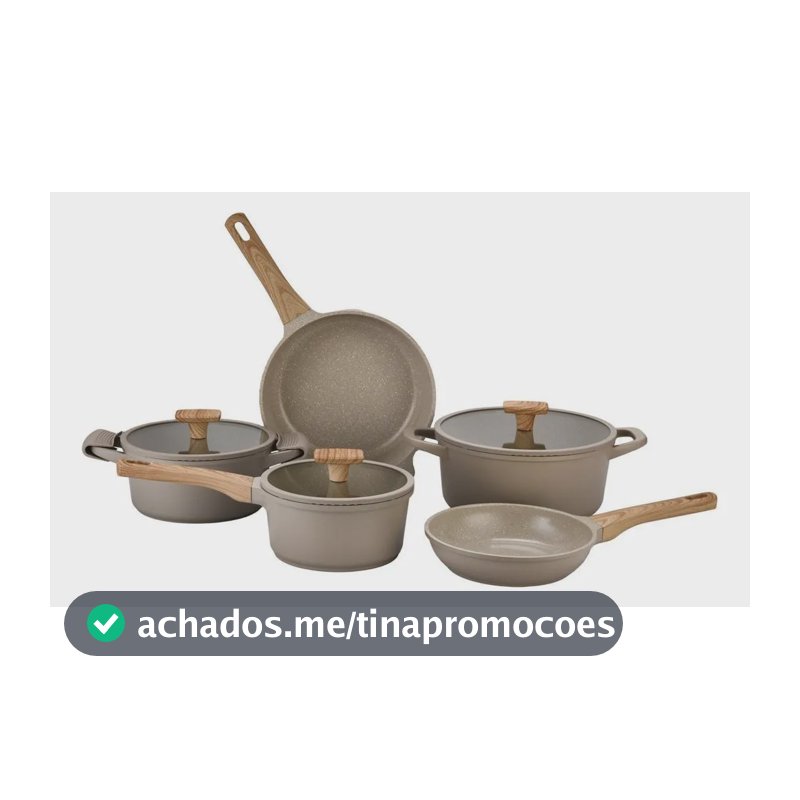 Jogo De Panelas Brinox Revestimento Cerâmico Alumínio Areia Areia