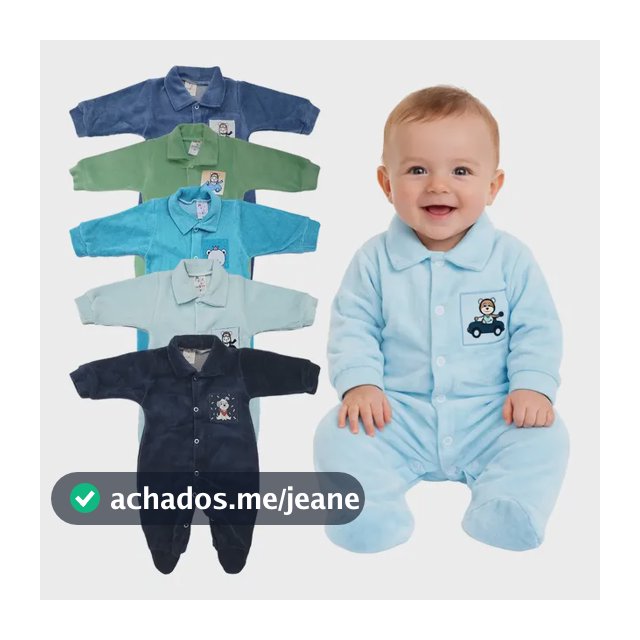 Kit 5 Peças Macacão De Bebê Básico Plush Promoção Barato