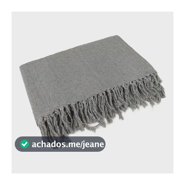 Manta Para Sofá Gigante Decorativa Em Algodão Cor Cinza Neblina
