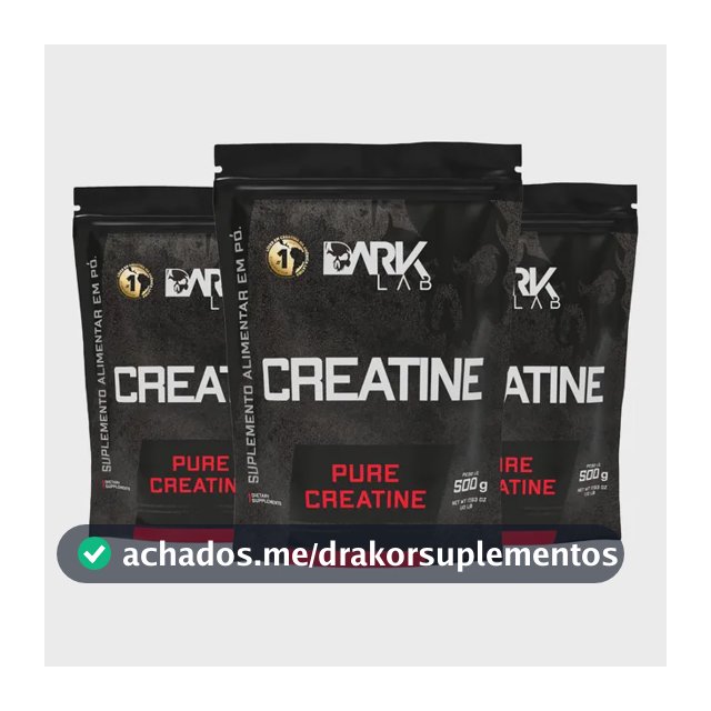 3x Creatina Monohidratada Pura 500g Dark Lab Unidade