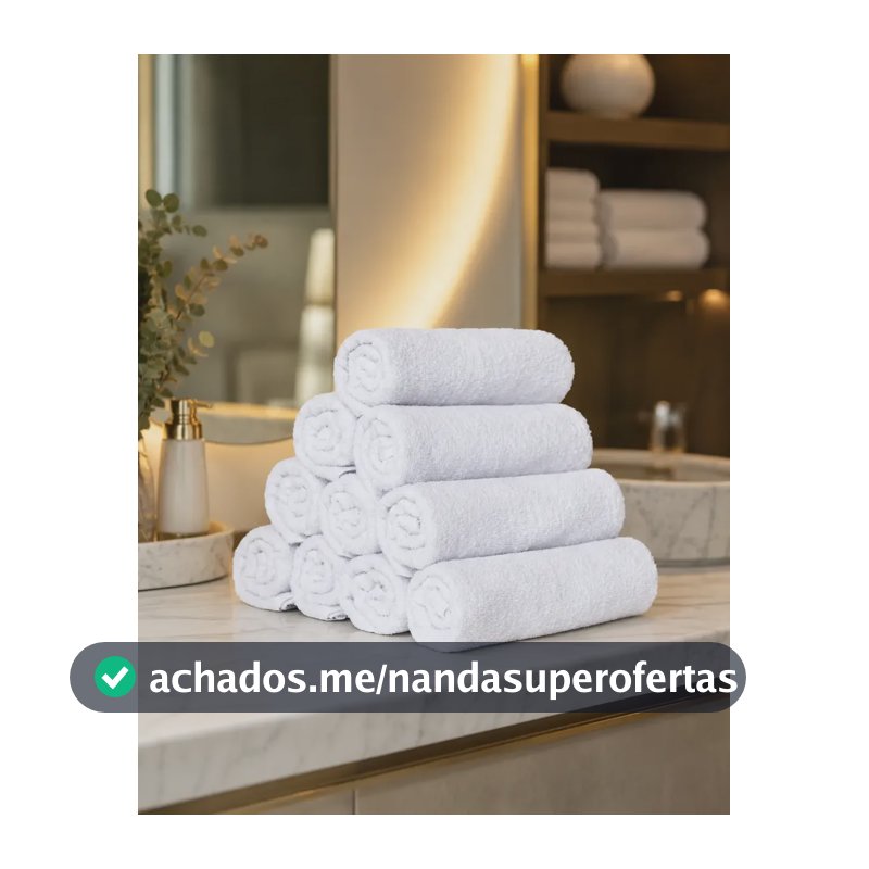 Kit 10 Toalhas De Rosto Salão De Beleza Barbearia Manicure Branco