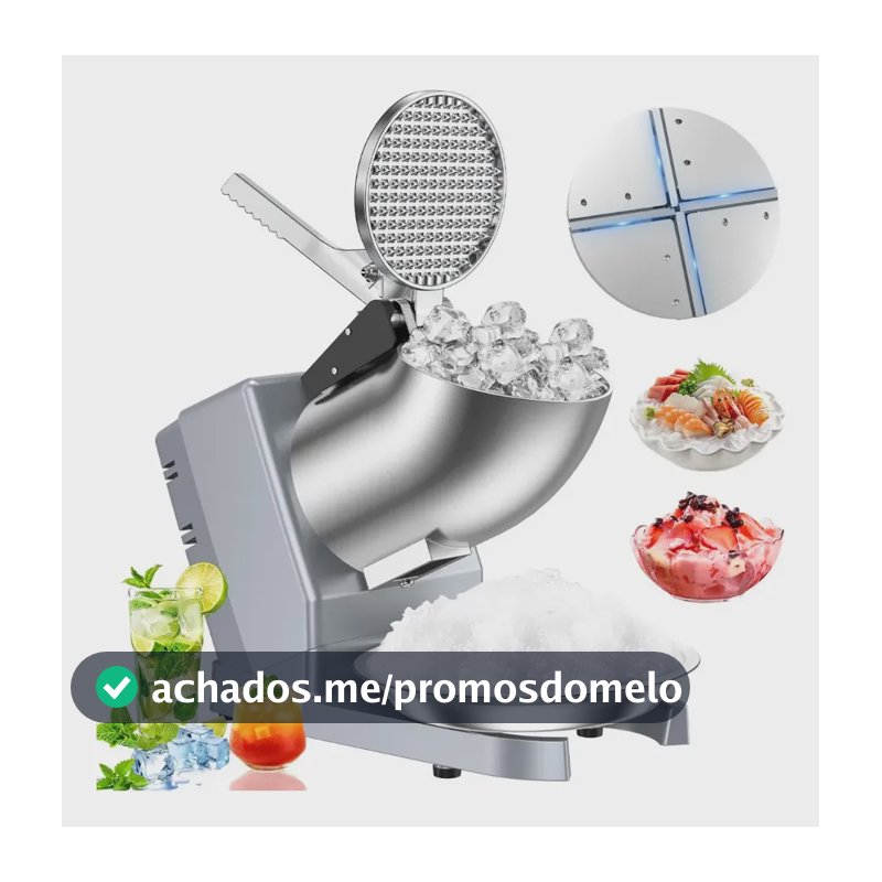 Máquina Trituradora De Gelo Elétrica 4 Lâmina 500w Snow Cone 127v