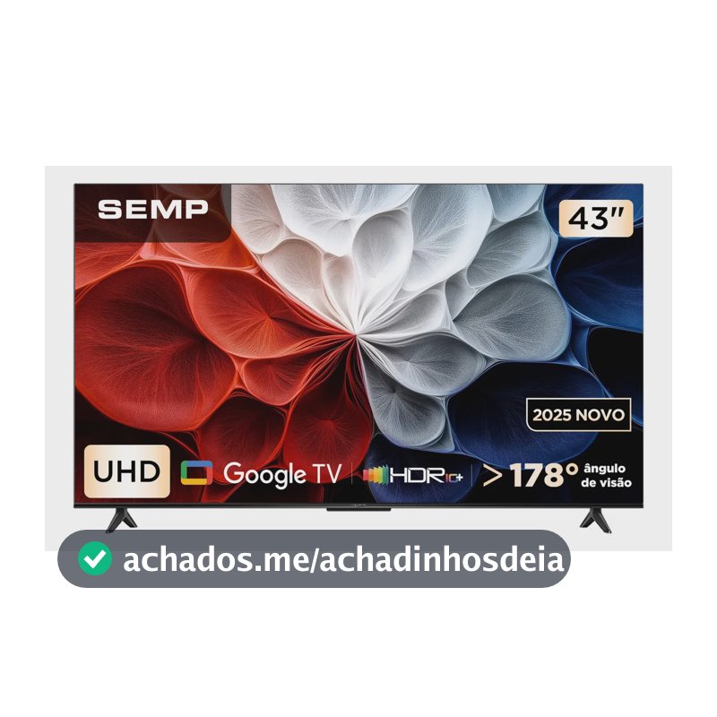 Smart Tv Semp 43 Polegadas Led Hva 4k S62 Wifi Bluetooth Google Tv 3 Hdmi Hdr10+ Dolby Audio 43s62