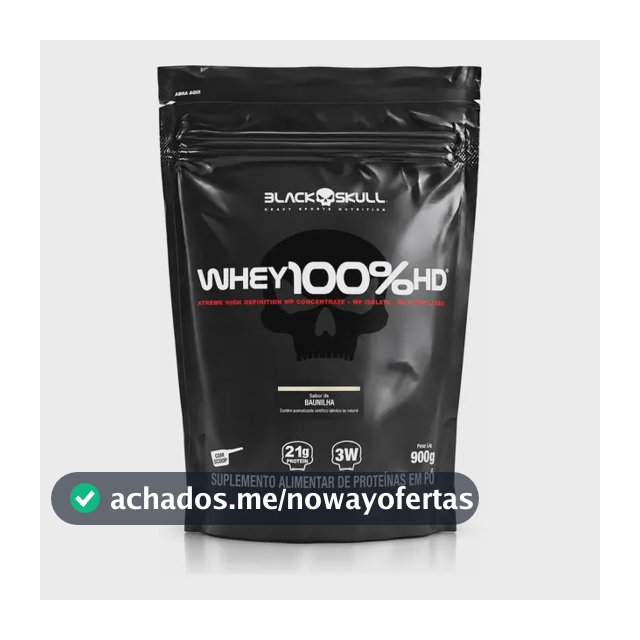 Proteína Black Skull Whey 100% HD em pó sabor Baunilha x 900g