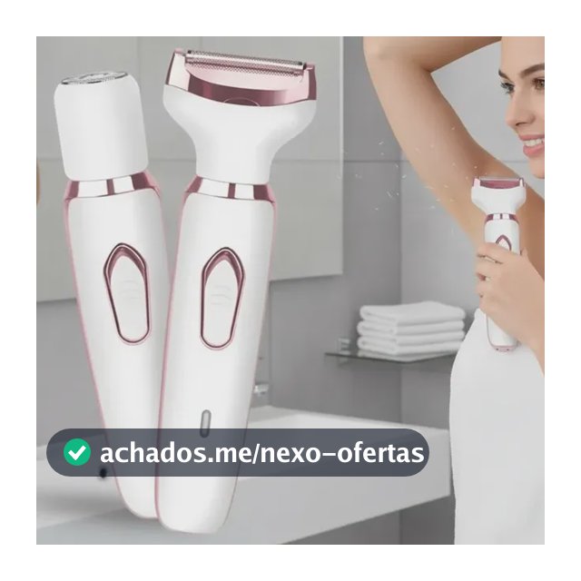 Kit Depilador Elétrico Removedor De Pelos Recarregável 4 Em1 Branco 127/220v