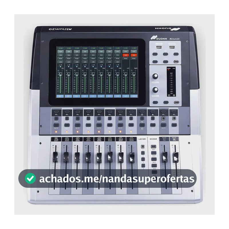 Mesa de Som Digital DUONN Atrium 20 Canais Profissional com Bluetooth e USB