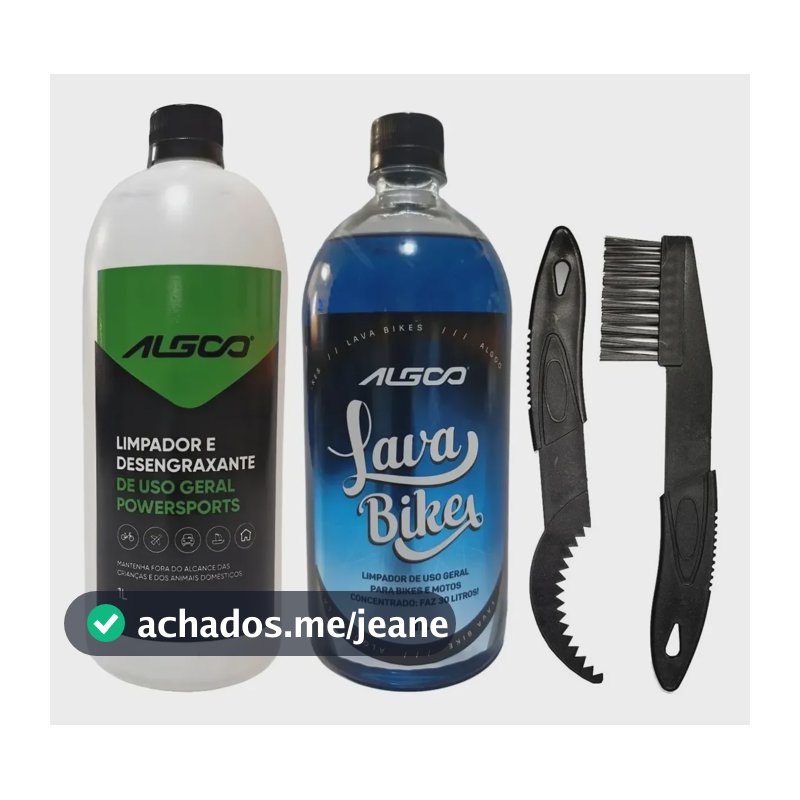 Kit Limpeza Bike Desengraxante + Shampoo Algoo + Escova