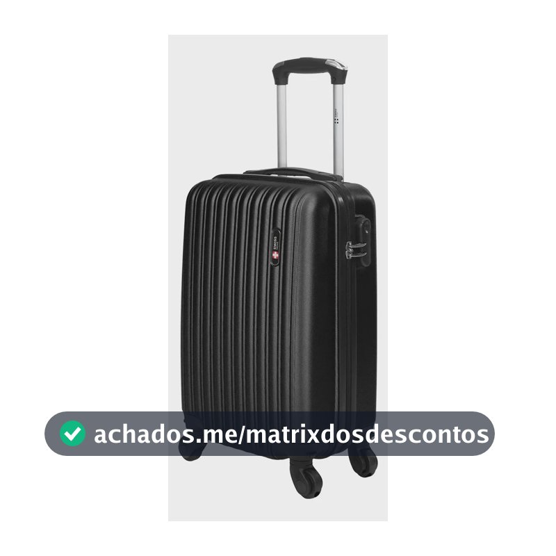 Mala de bordo 10kg ABS Rodas 360° Removíveis Londres Swiss Move Preto