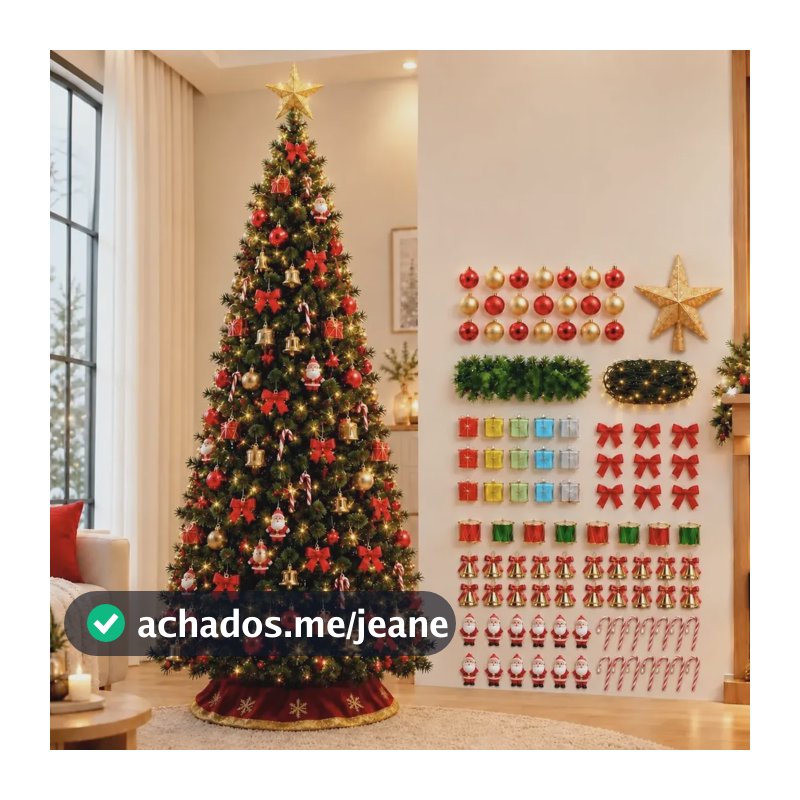 Árvore Natal 1,80m Enfeite Decorada Pinheiro 180cm Verde Verde Premium - 127v