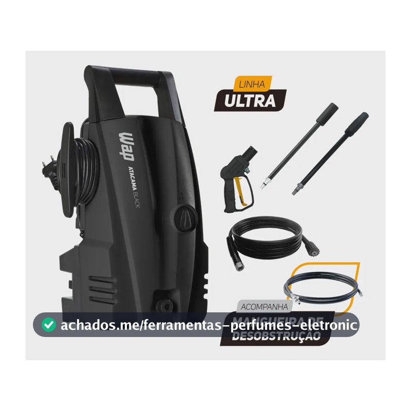 Desobstruidora e Lavadora de Alta Pressão WAP Atacama Black Ultra 1400W 1500 PSI
