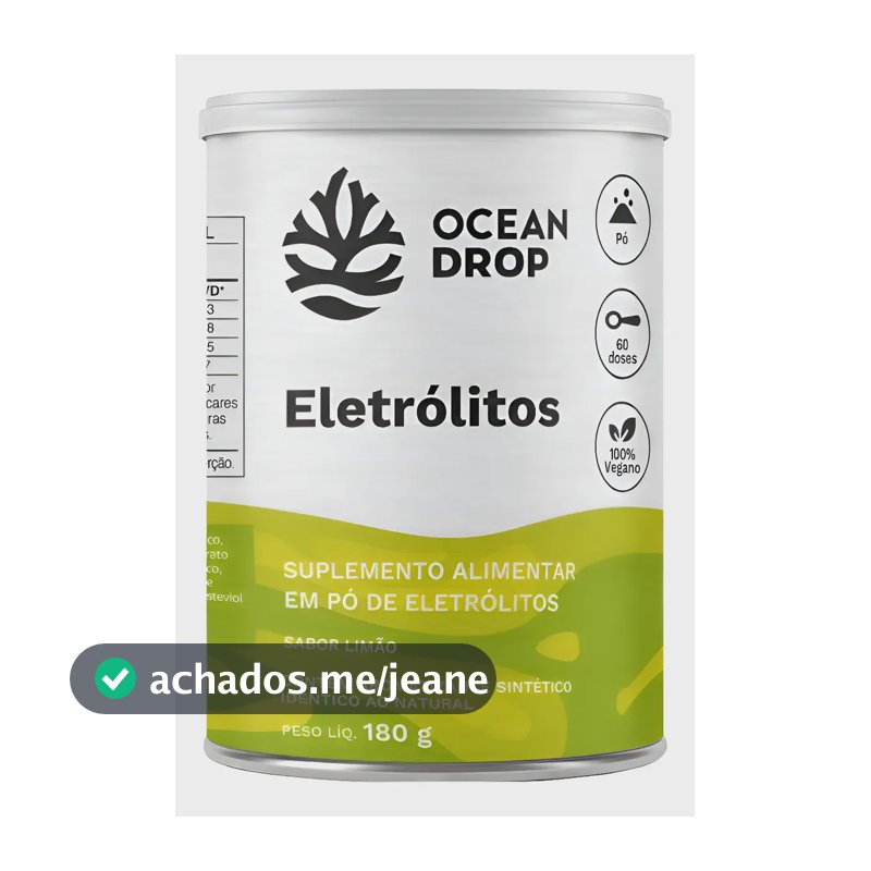 Eletrólitos Ocean Drop Sódio Potássio Fósforo Magnésio Eletrolitos 180g Sabor Limão