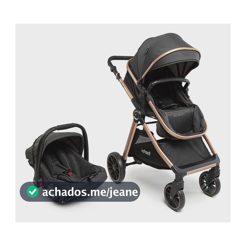 Carrinho Travel System Romanzo Duo - Infanti Cor Preto/Bronze