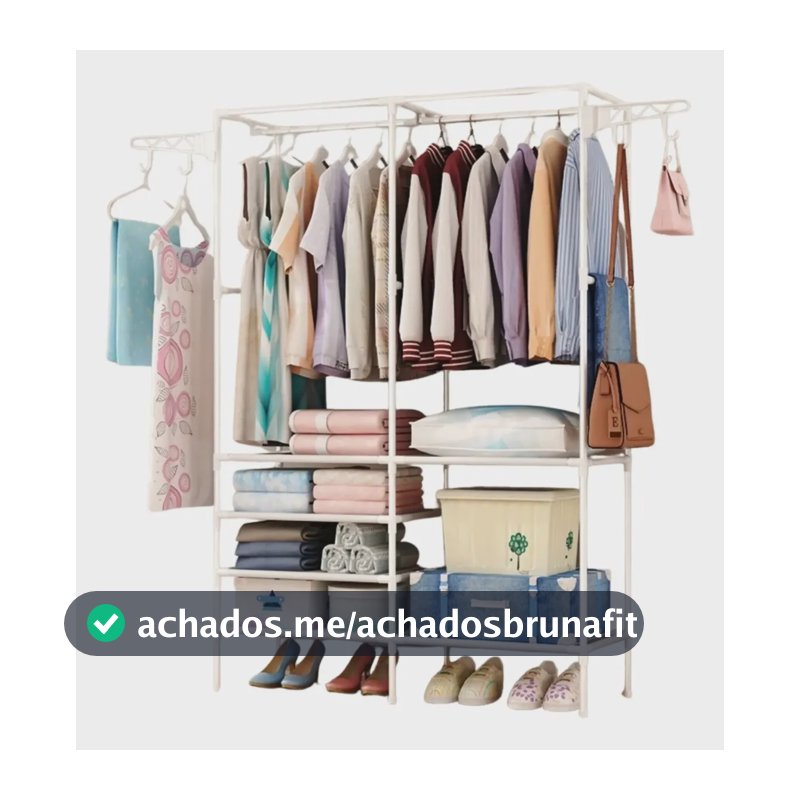 Cabideiro Organizador De Roupas Desmontável Estilo Aberto Branco